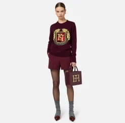 Shorts in crêpe stretch con morsetto