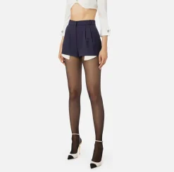 Shorts in fresco di lana con sacco tasche