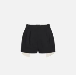 Shorts in fresco di lana con sacco tasche