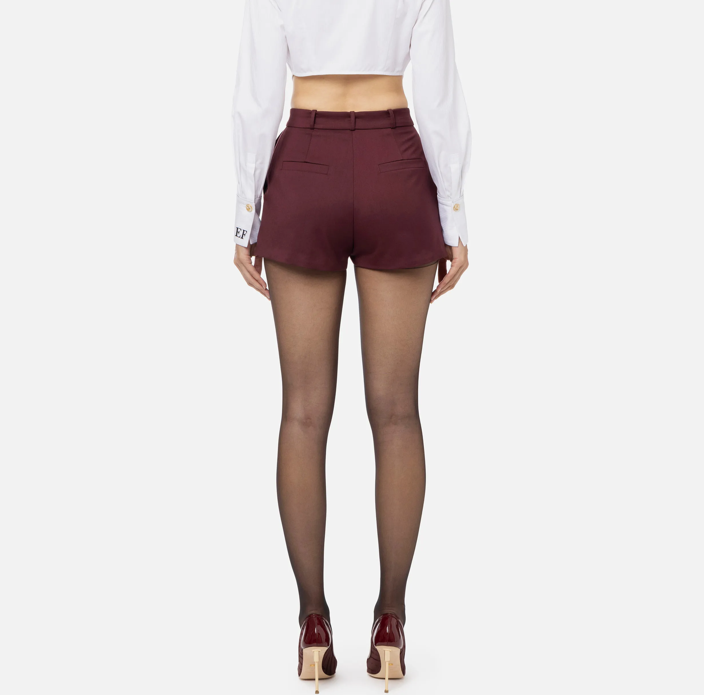 Shorts in fresco di lana con sacco tasche