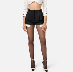 Shorts in fresco di lana con sacco tasche