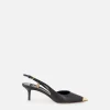 Slingback in nappa con puntalino in metallo