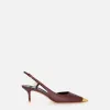 Slingback in nappa con puntalino in metallo