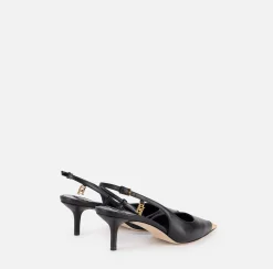 Slingback in nappa con puntalino in metallo