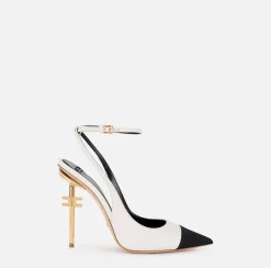 Slingback in nappa con tacco scultura