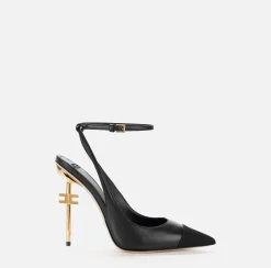 Slingback in nappa con tacco scultura