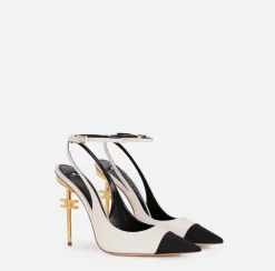 Slingback in nappa con tacco scultura