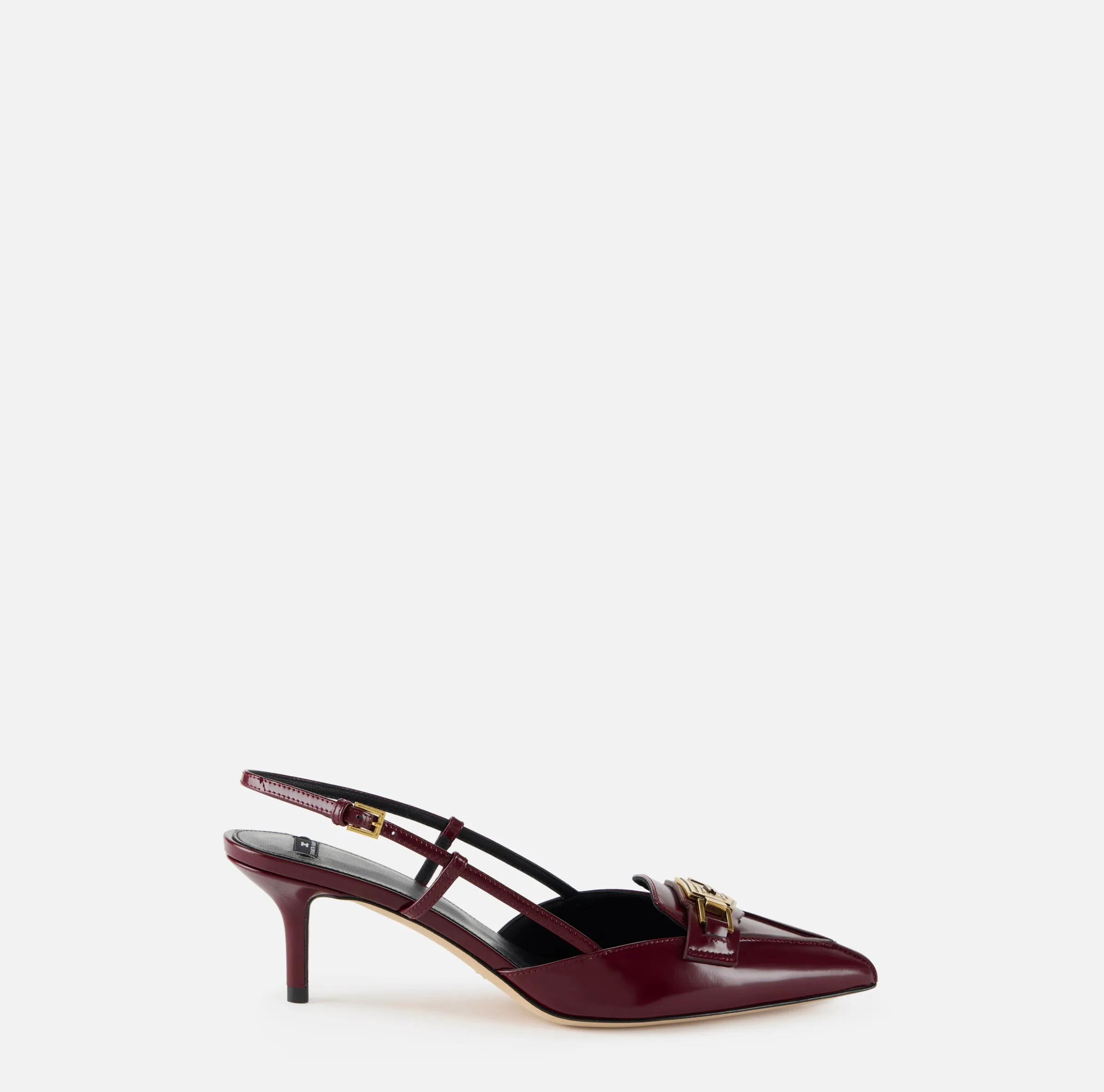 Slingback in pelle con morsetto