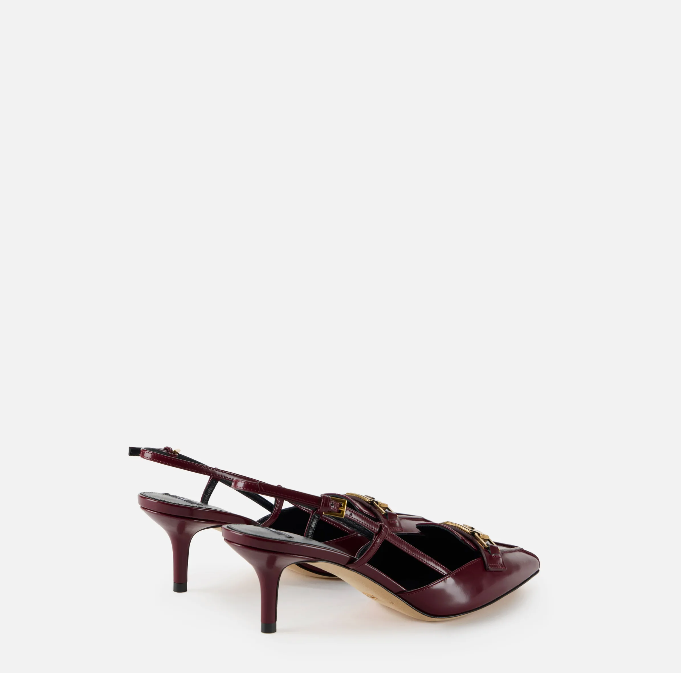 Slingback in pelle con morsetto