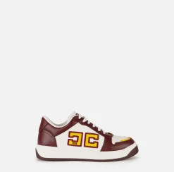 Sneakers in pelle logo bicolor
