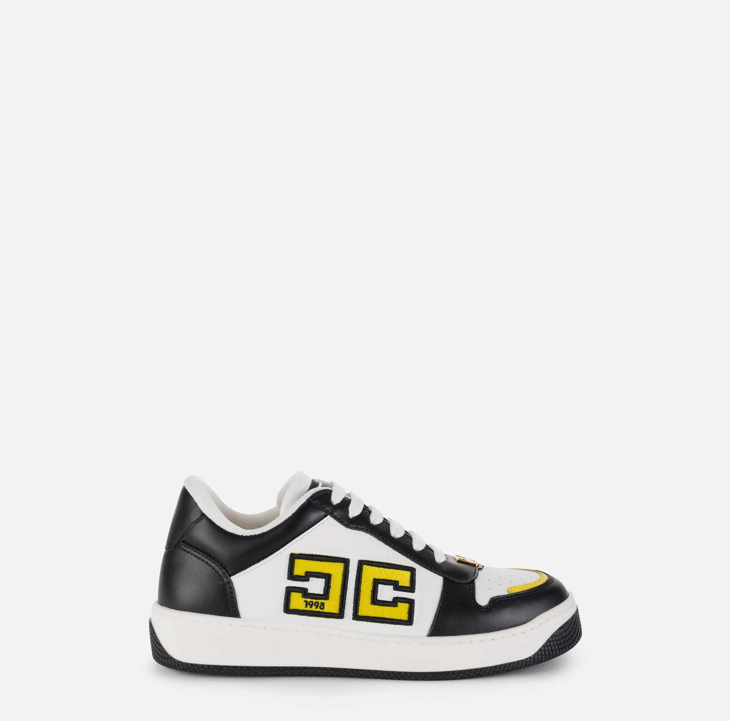 Sneakers in pelle logo bicolor