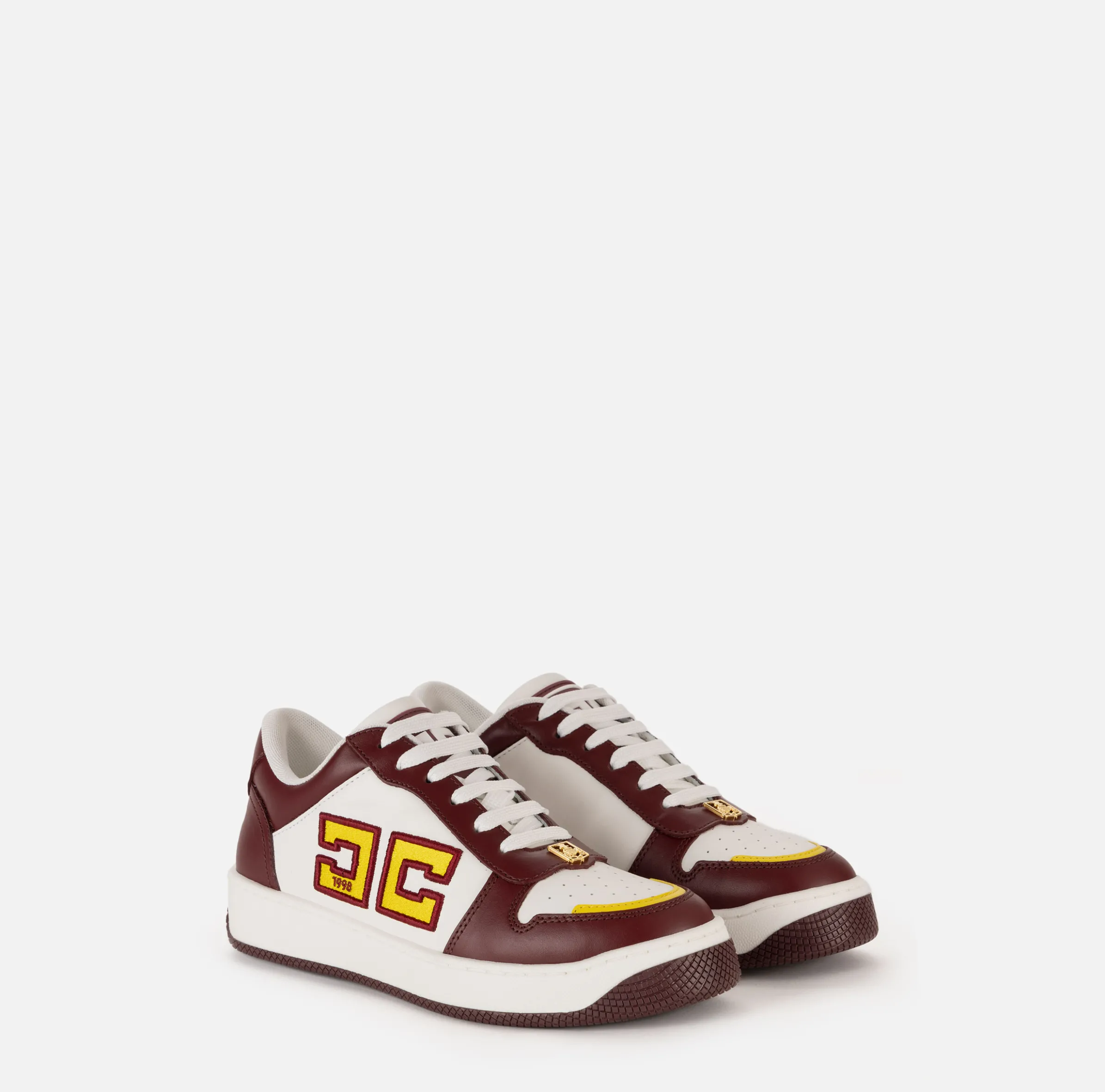 Sneakers in pelle logo bicolor