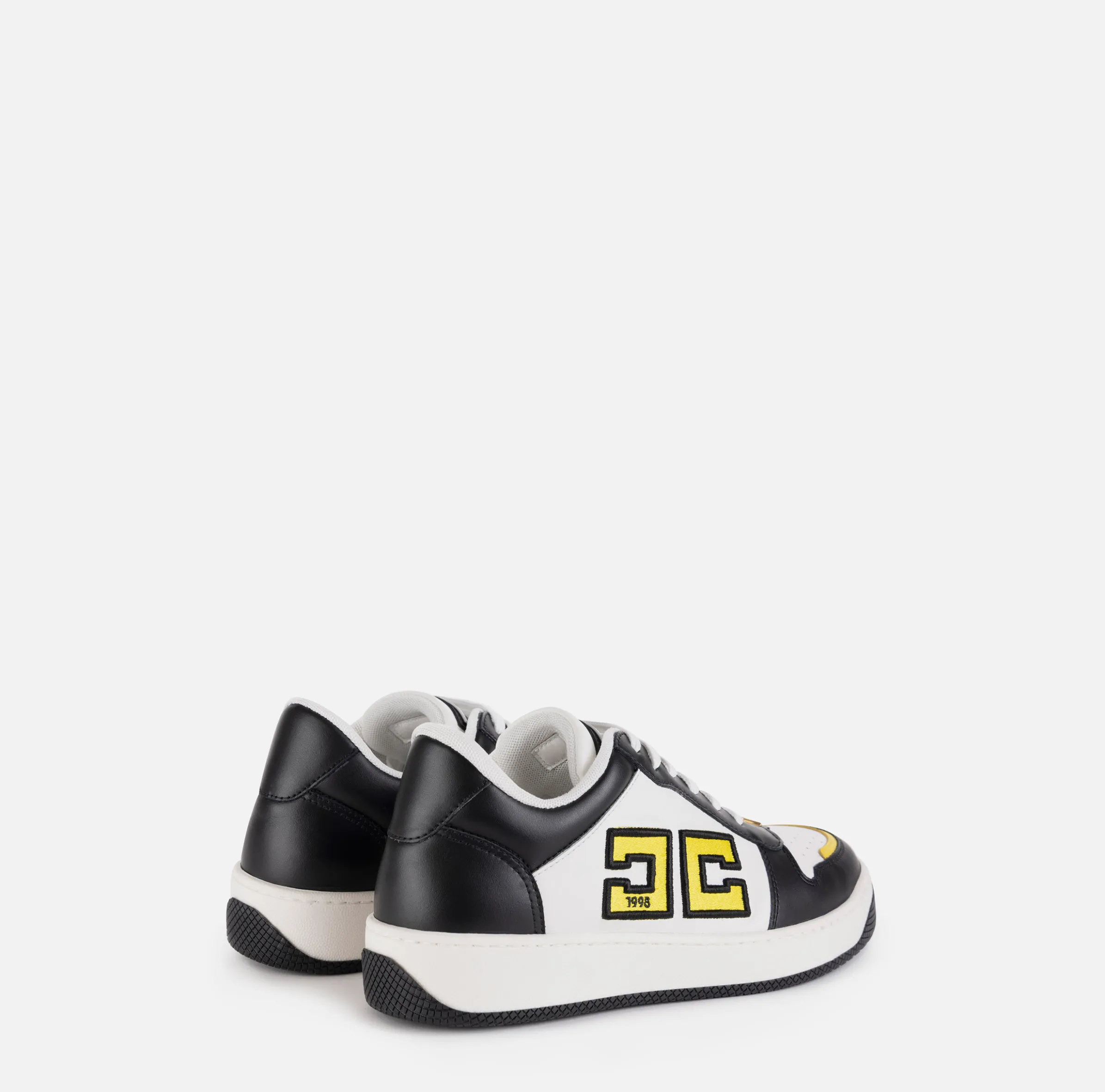 Sneakers in pelle logo bicolor