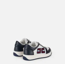 Sneakers in pelle logo bicolor