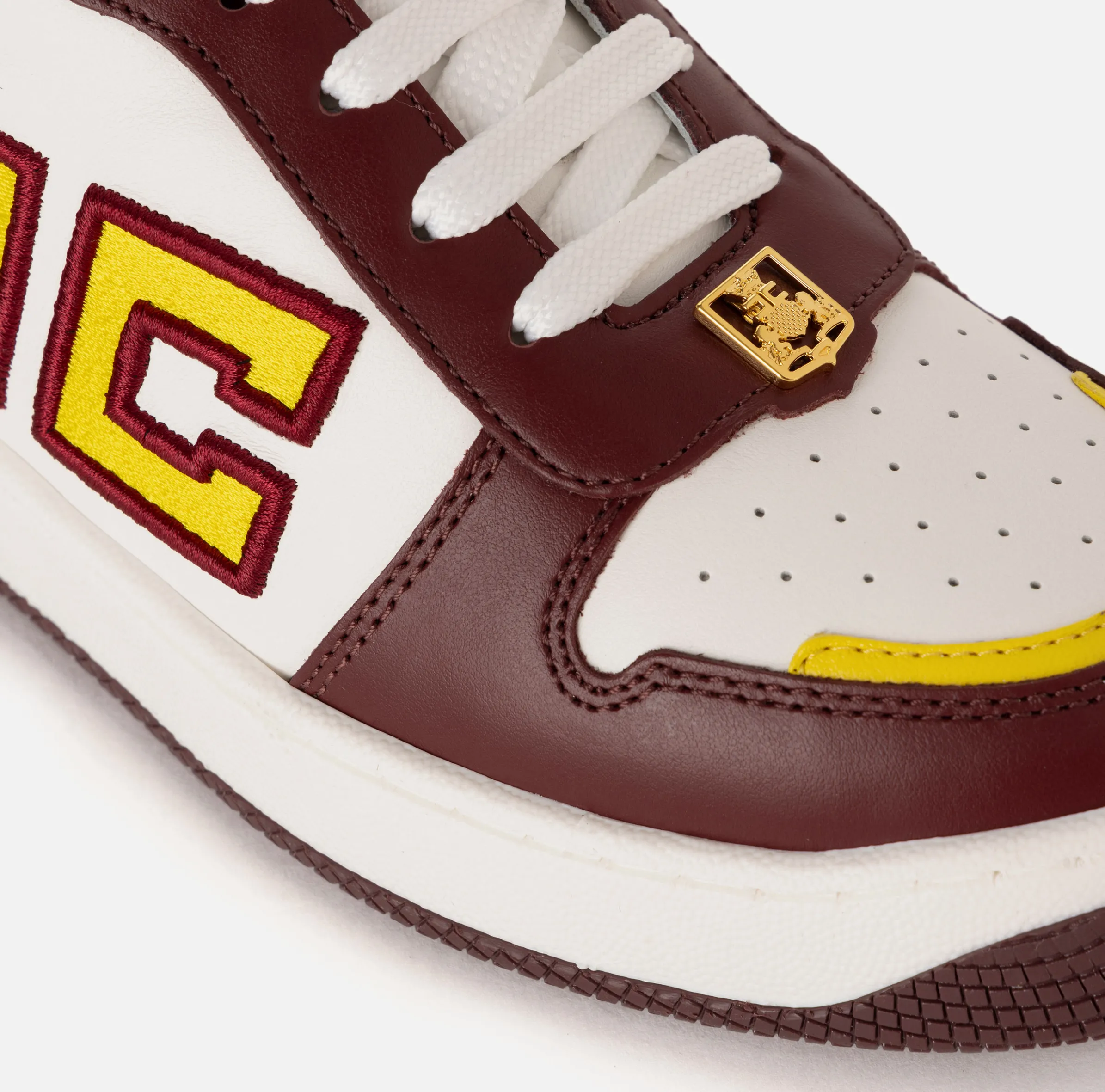 Sneakers in pelle logo bicolor