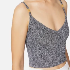 Top bustier in viscosa effetto plissé