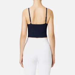 Top bustier in viscosa effetto plissé