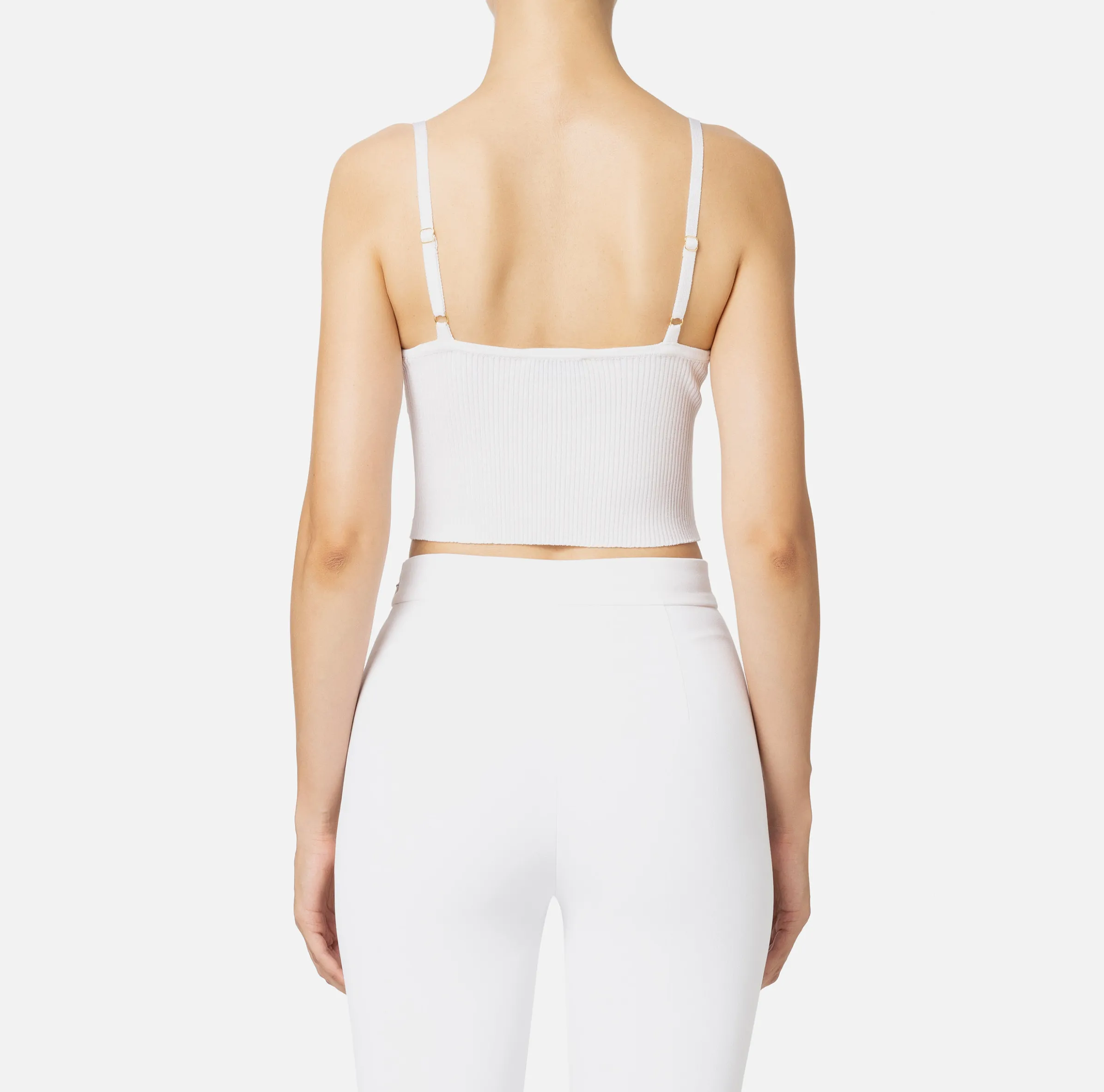 Top bustier in viscosa effetto plissé