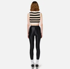 Top cropped in viscosa lurex a righe