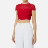 Top cropped in viscosa motivo chevron