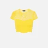 Top cropped in viscosa motivo chevron