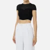 Top cropped in viscosa motivo chevron