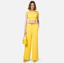 Top cropped in viscosa motivo chevron