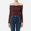 Top in jersey cupro drappeggiato