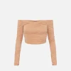 Top in jersey cupro drappeggiato