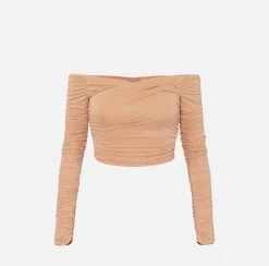 Top in jersey cupro drappeggiato