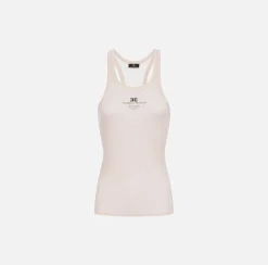 Top in jersey e lana con logo