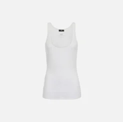 Top in jersey e lana con logo