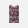Top in tulle ricamato con paillettes pixel