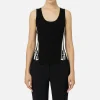 Top in viscosa con bande logate