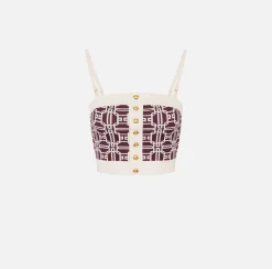 Top logo in misto viscosa jacquard