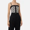 Top logo in misto viscosa jacquard