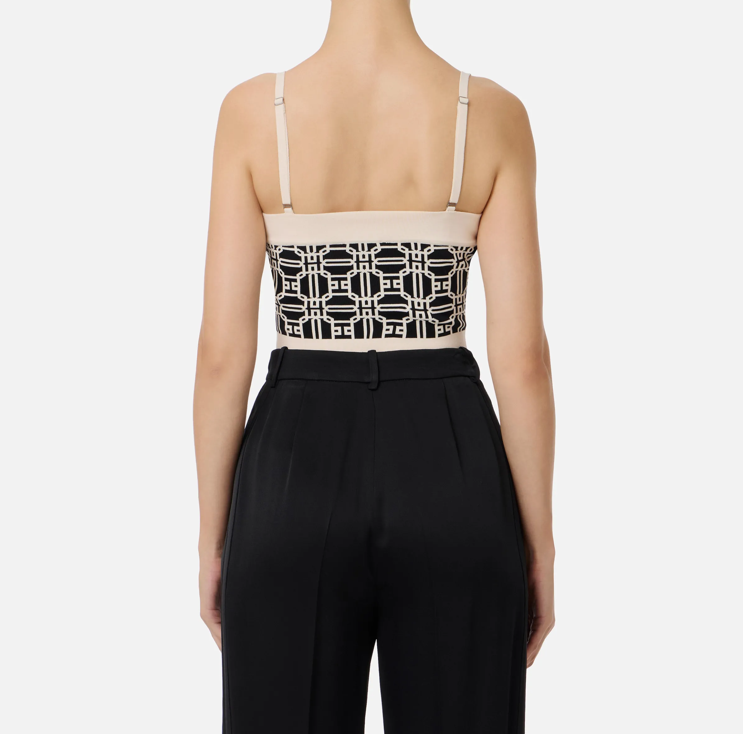 Top logo in misto viscosa jacquard