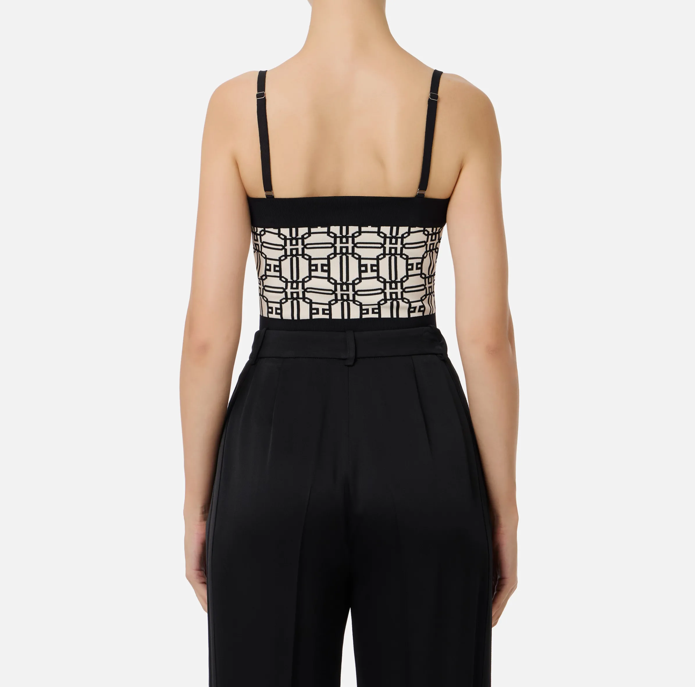 Top logo in misto viscosa jacquard