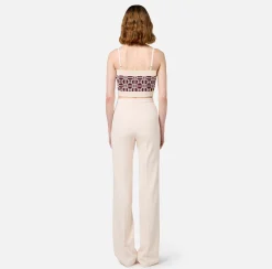Top logo in misto viscosa jacquard