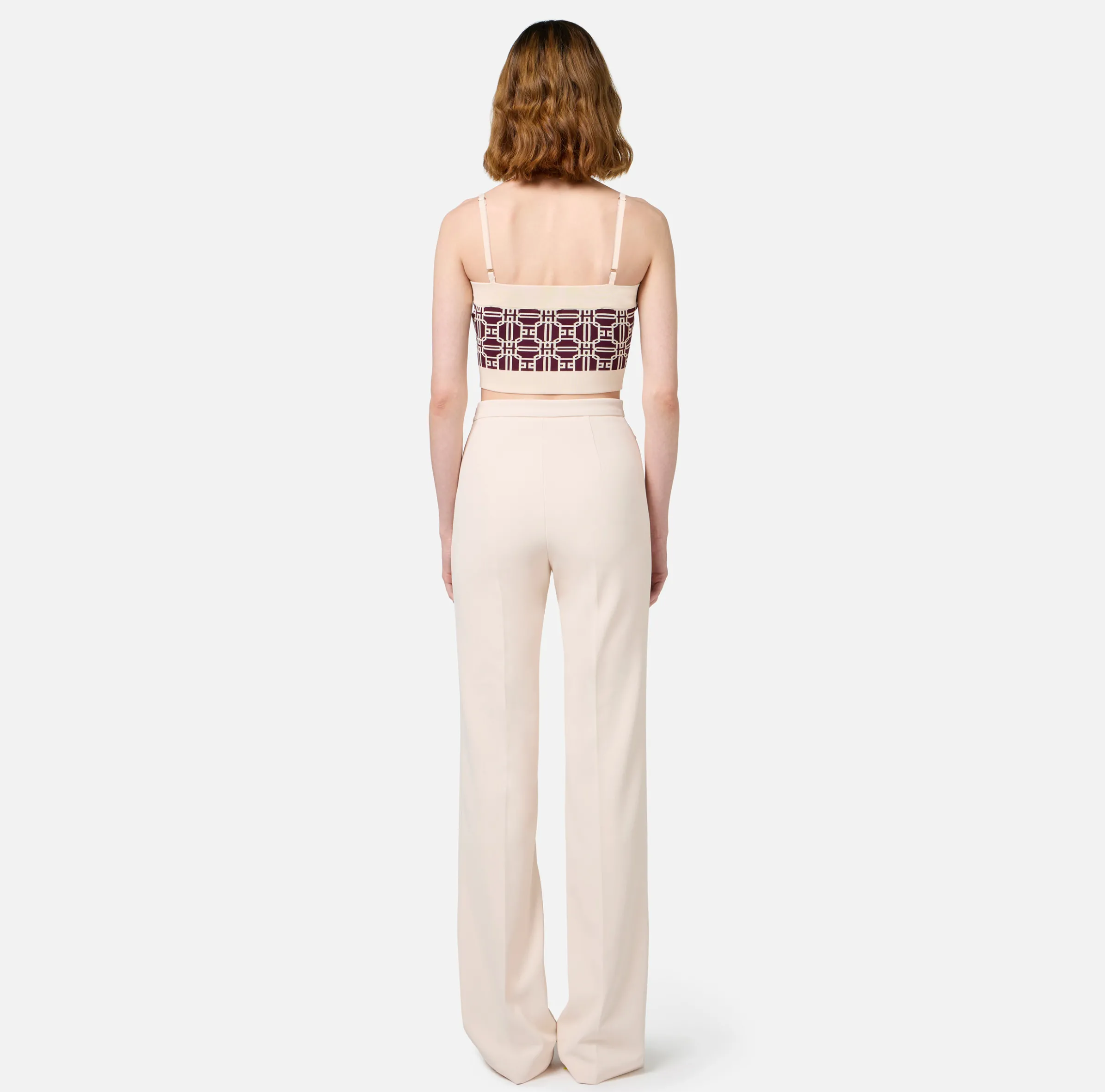 Top logo in misto viscosa jacquard