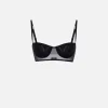 Top reggiseno in tulle stretch