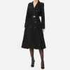 Trench in nylon con gonna a ruota e cintura