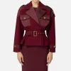 Trench in viscosa con inserti in vela