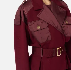 Trench in viscosa con inserti in vela