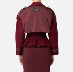 Trench in viscosa con inserti in vela