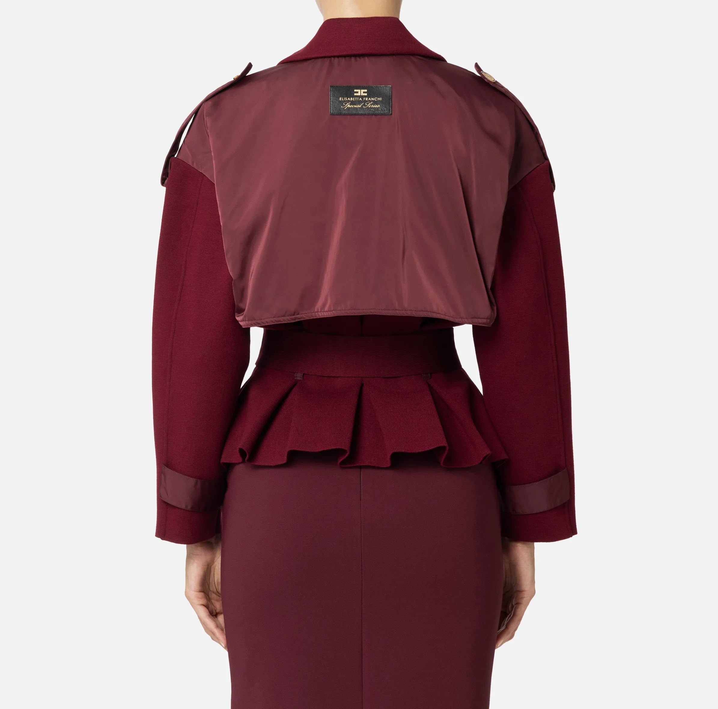 Trench in viscosa con inserti in vela