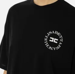 T-shirt cropped in jersey con logo