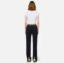 T-shirt cropped in jersey con zip