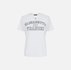 T-shirt in jersey con logo college