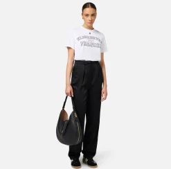 T-shirt in jersey con logo college